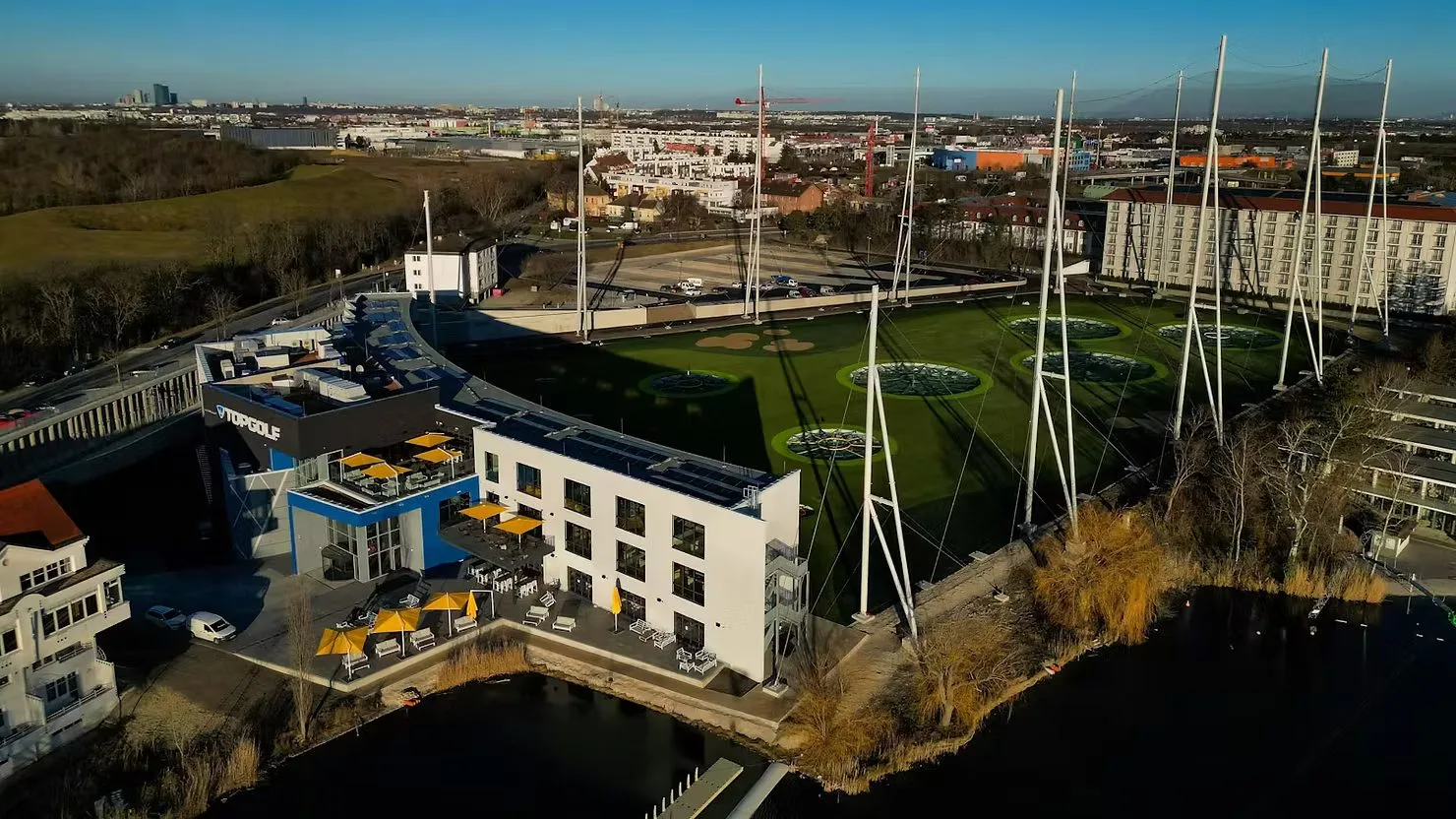 Topgolf-Anlage von oben